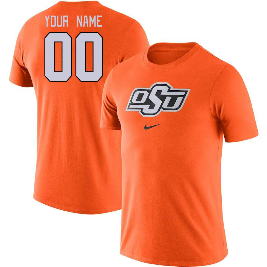 Custom Oklahoma State Cowboys Name And Number College Tshirt-Orange
